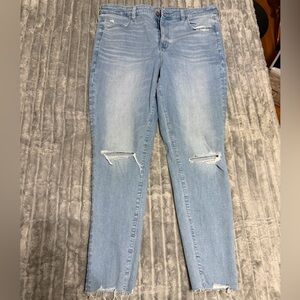 American Eagle Outfitters Light Blue Ripped Skinny Jeans
